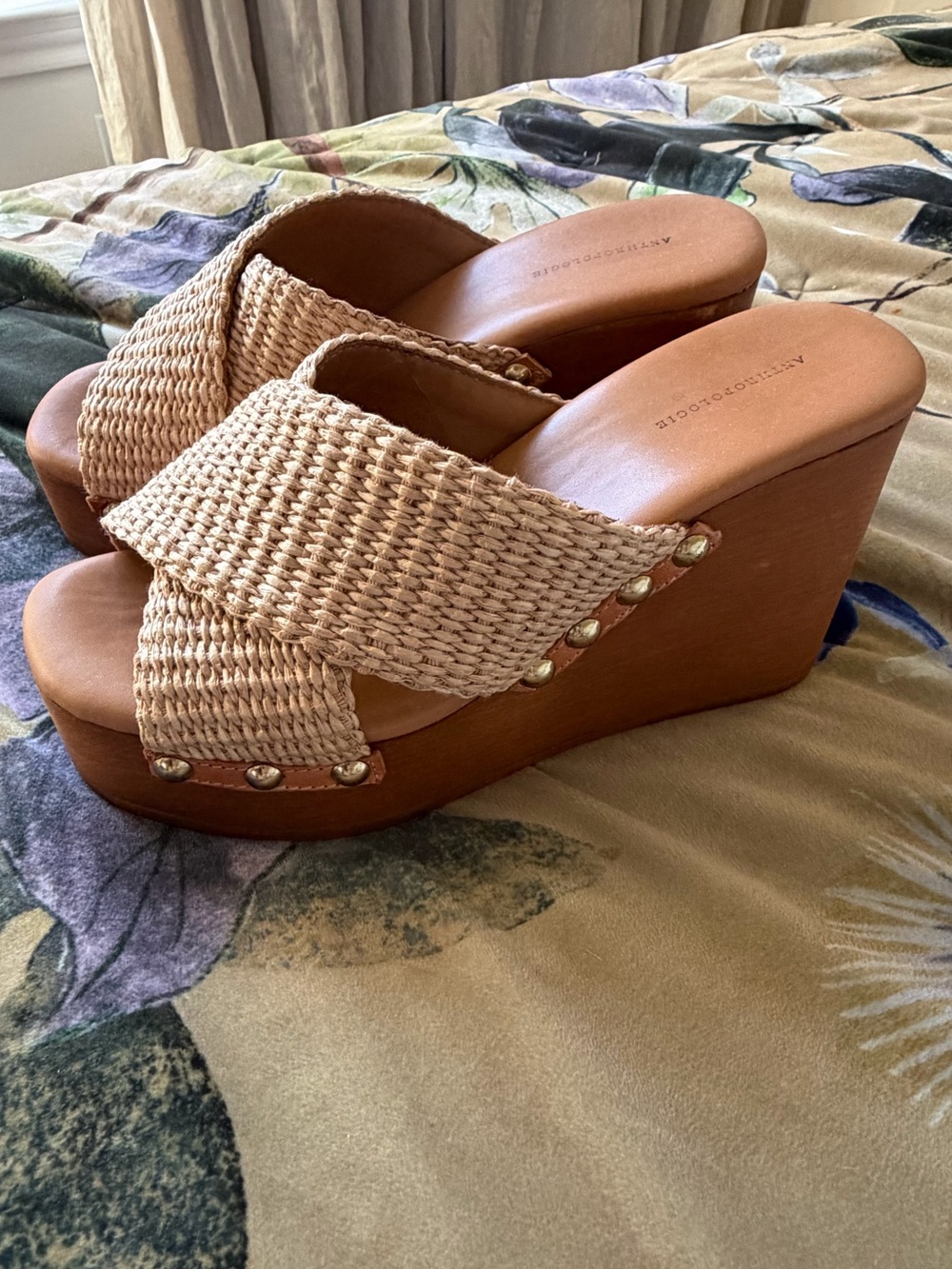 Anthropologie Cross Stral Platform Wedge Heels size 7-7.5 / EU 38 - Picture 4 of 6